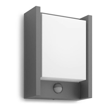 Philips - LED Utomhus vägglampa med sensor ARBOUR LED/3,8W/230V 2700K IP44