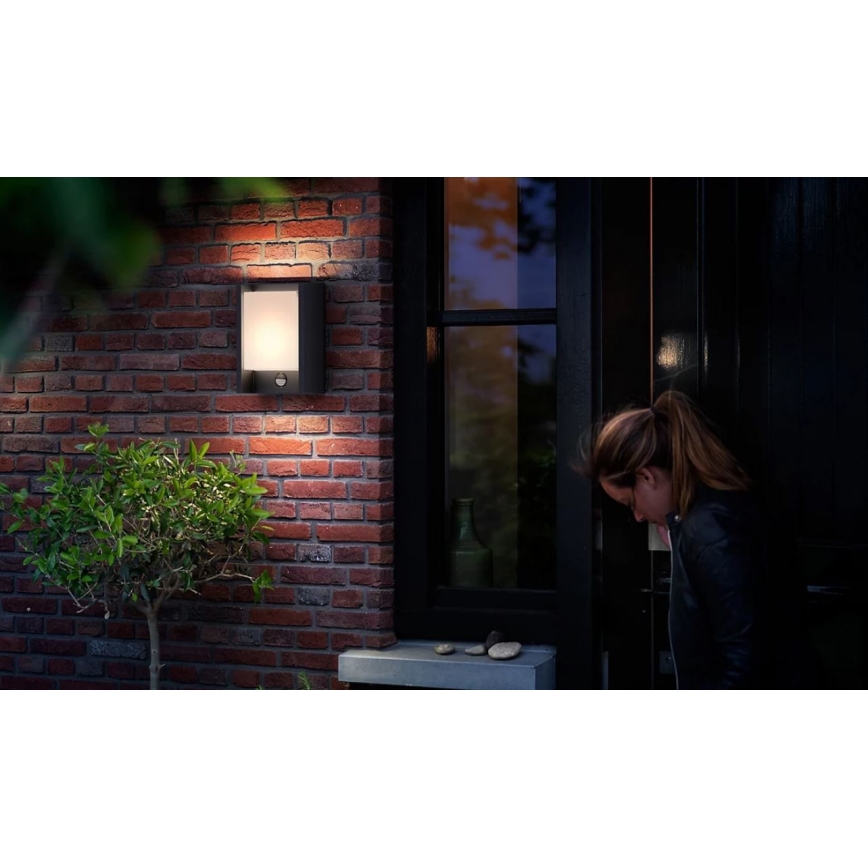 Philips - LED Utomhus vägglampa med sensor ARBOUR LED/3,8W/230V 2700K IP44