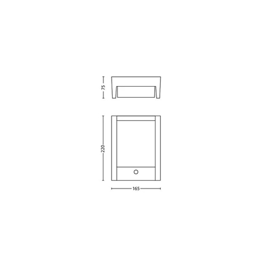 Philips - LED Utomhus vägglampa med sensor ARBOUR LED/3,8W/230V 2700K IP44