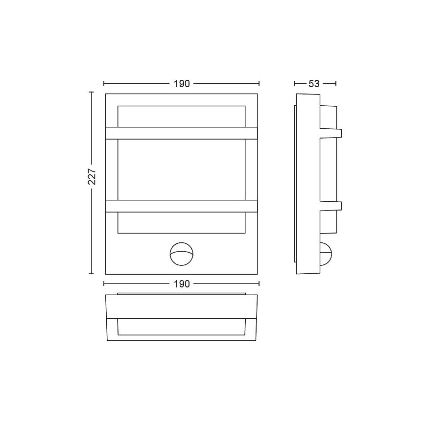 Philips - LED Utomhus vägglampa med sensor PETRONIA LED/3,8W/230V IP44