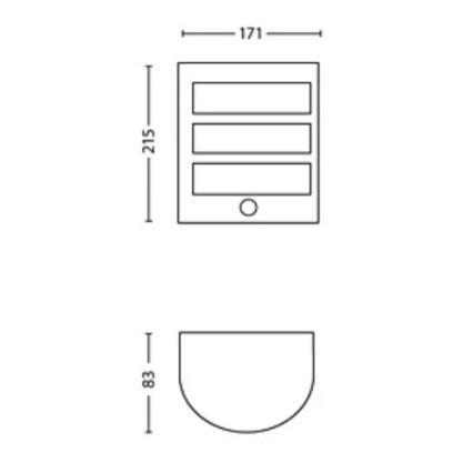 Philips - LED Utomhus vägglampa med sensor PYTHON LED/3,8W/230V IP44