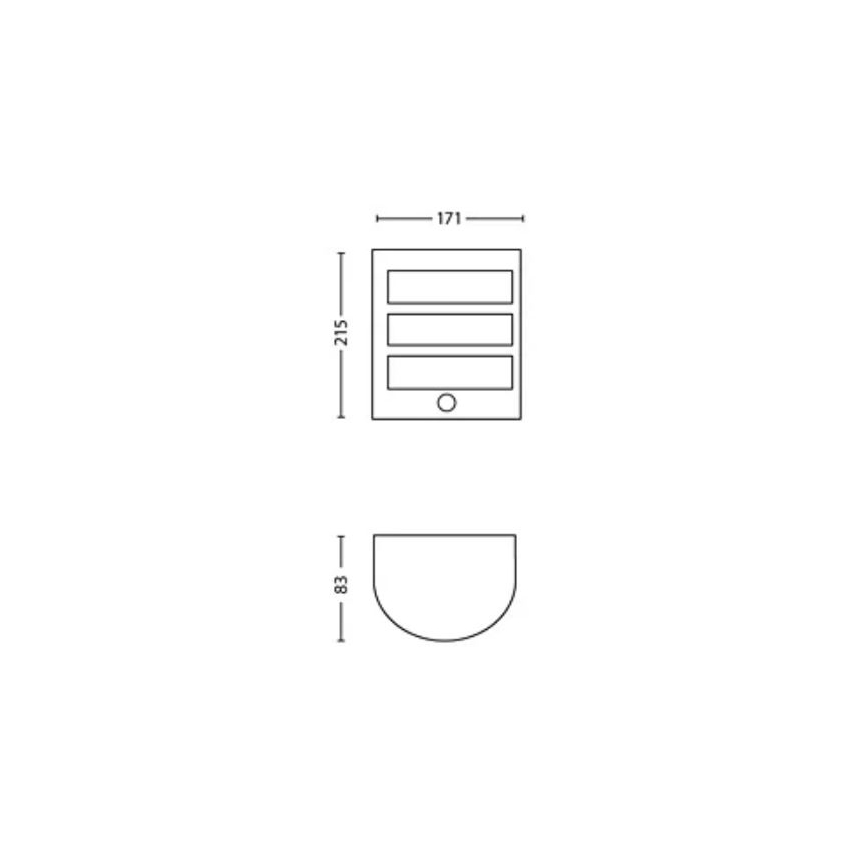Philips - LED Utomhus vägglampa med sensor PYTHON LED/3,8W/230V IP44