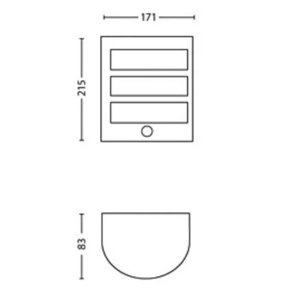 Philips - LED Utomhus vägglampa med sensor PYTHON LED/3,8W/230V IP44