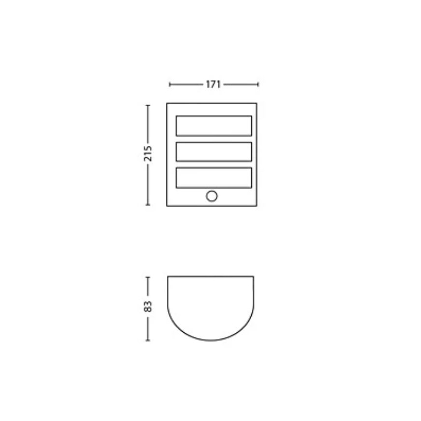 Philips - LED Utomhus vägglampa med sensor PYTHON LED/3,8W/230V IP44