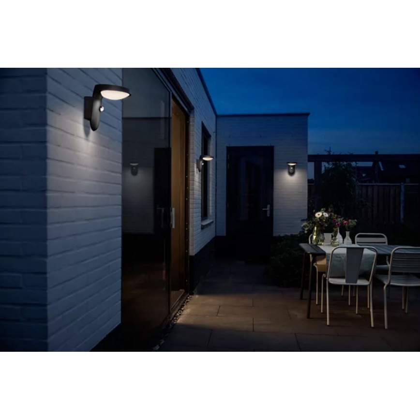 Philips - LED Utomhus vägglampa med sensor LED/9W/230V 2700K IP44