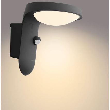 Philips - LED Utomhus vägglampa med sensor LED/9W/230V 2700K IP44
