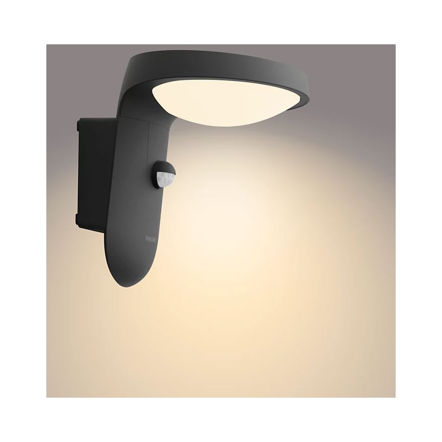 Philips - LED Utomhus vägglampa med sensor LED/9W/230V 2700K IP44