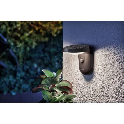Philips - LED Utomhus vägglampa med sensor LED/9W/230V 4000K IP44