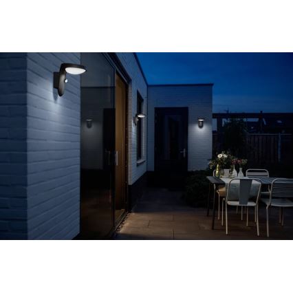 Philips - LED Utomhus vägglampa med sensor LED/9W/230V 4000K IP44