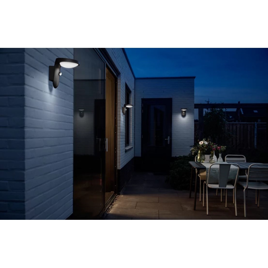 Philips - LED Utomhus vägglampa med sensor LED/9W/230V 4000K IP44