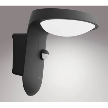 Philips - LED Utomhus vägglampa med sensor LED/9W/230V 4000K IP44