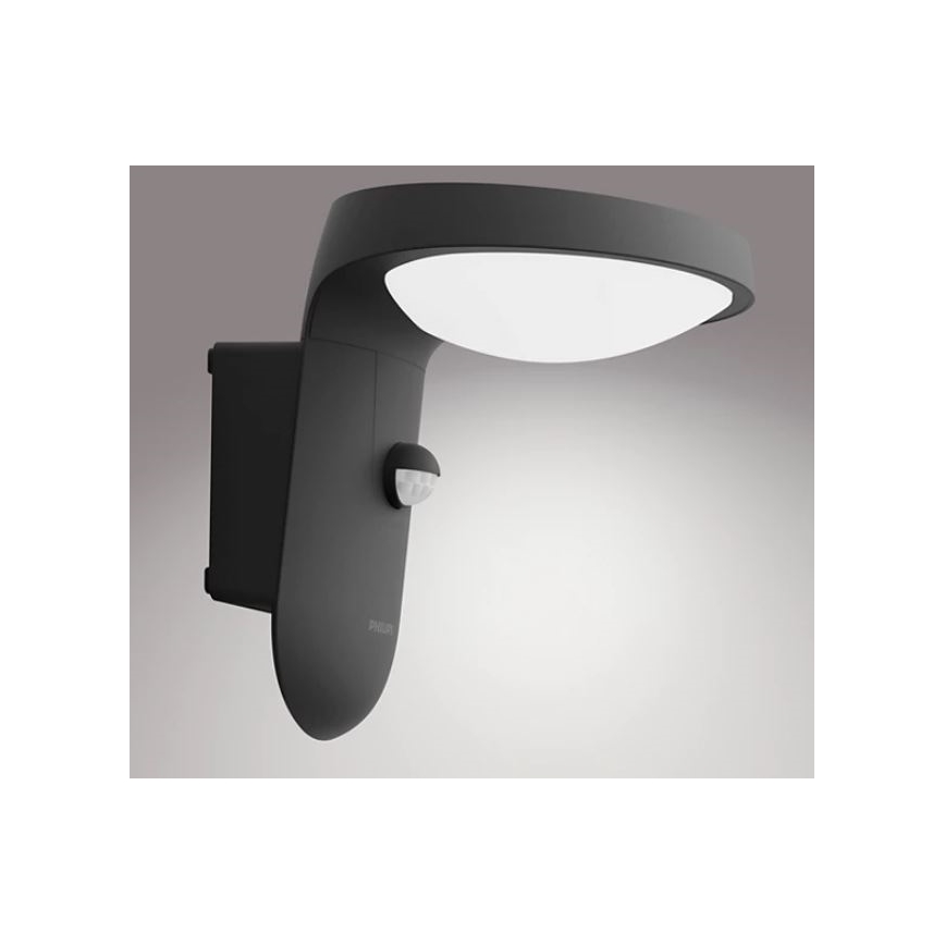 Philips - LED Utomhus vägglampa med sensor LED/9W/230V 4000K IP44