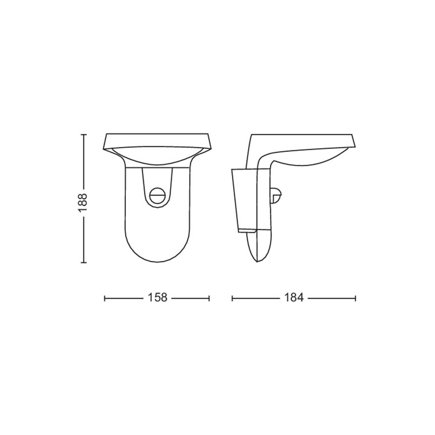Philips - LED Utomhus vägglampa med sensor LED/9W/230V 4000K IP44