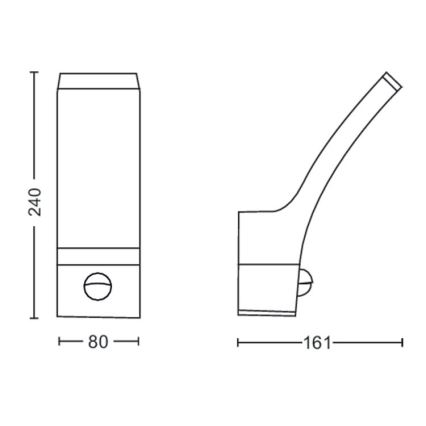 Philips - LED Utomhusbelysning med sensor LED/12W/230V 2700K IP44