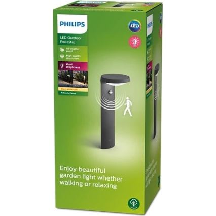 Philips - LED Utomhuslampa med sensor LED/9W/230V 2700K IP44