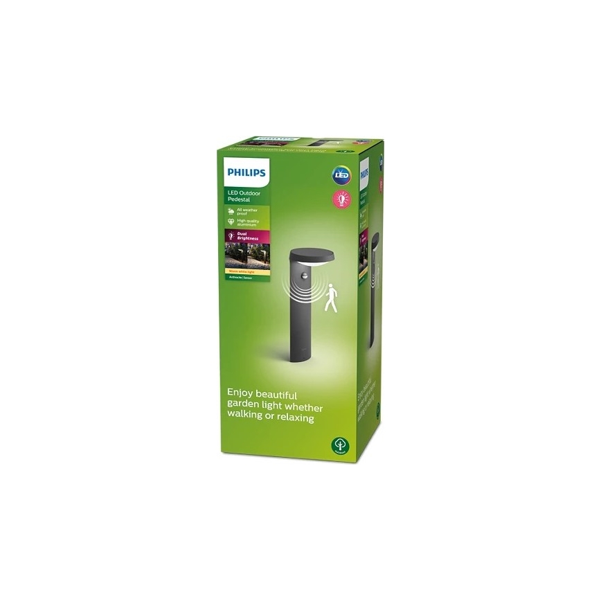 Philips - LED Utomhuslampa med sensor LED/9W/230V 2700K IP44