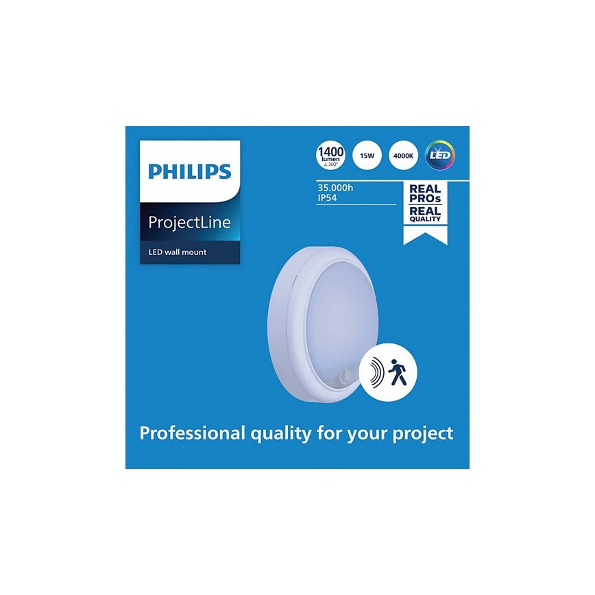 Philips - LED väggbelysning med en sensor PROJECTLINE LED/15W/230V IP54