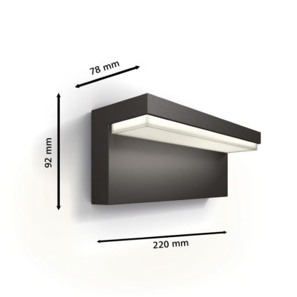 Philips - LED vägglampa för utomhusbruk BUSTAN LED/3,8W/230V 4000K IP44