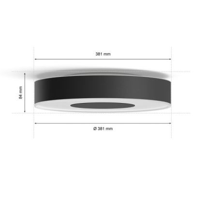 Philips - LEDRGB ljusreglerad taklampa  Hue INFUSE LED/33,5W/230V 2000-6500K diameter  381 mm svart