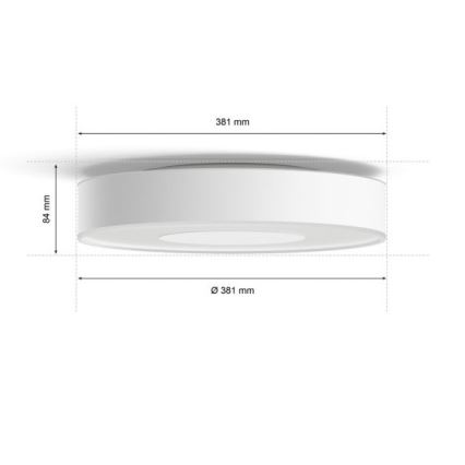 Philips -LEDRGB ljusreglerad taklampa  Hue INFUSE LED/33,5W/230V 2000-6500K diameter  381 mm vit