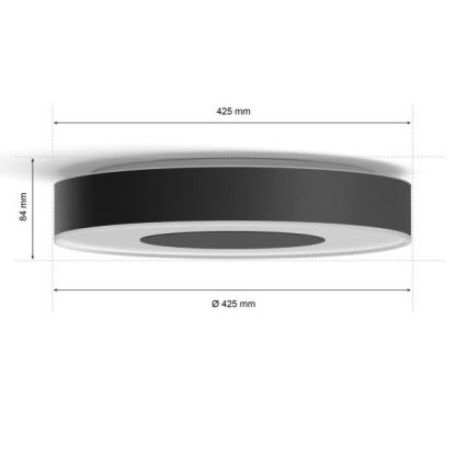 Philips - LEDRGB ljusreglerad taklampa  Hue INFUSE LED/52,5W/230V 2000-6500K diameter  425 mm svart