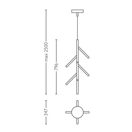 Philips Lirio 40758/11/LI - LED Hängande lampa BRANCHES 9xLED/5W