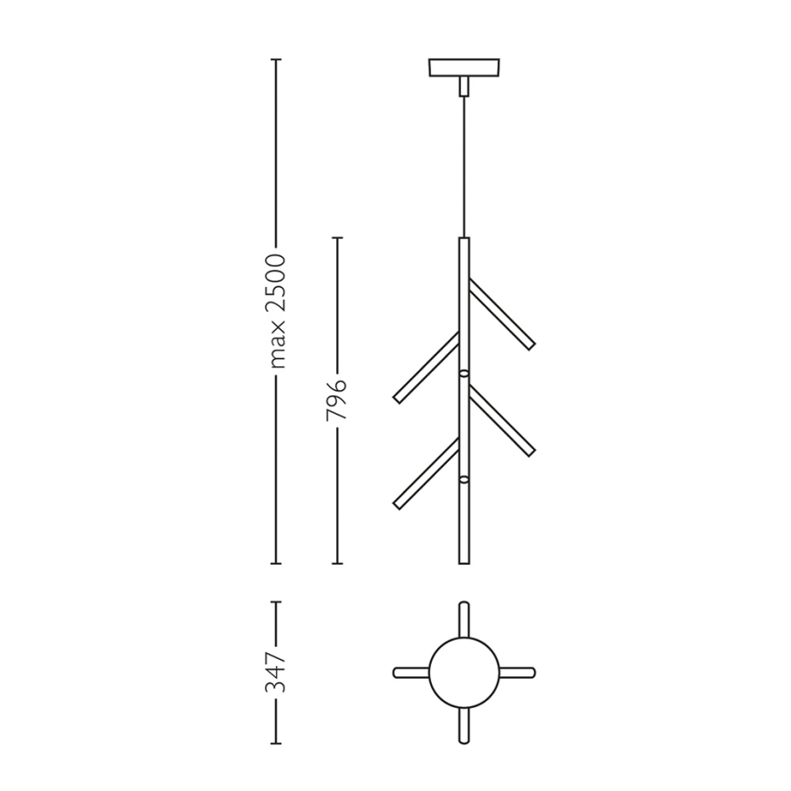 Philips Lirio 40758/11/LI - LED Hängande lampa BRANCHES 9xLED/5W