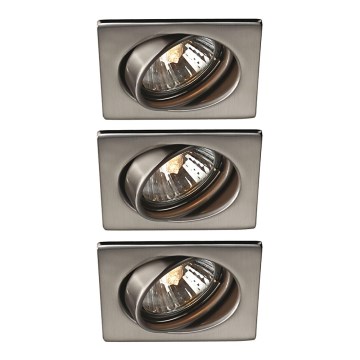 Philips Massive 59323/17/PN - SET 3x Badrumsbelysning QUARTZ 1xGU10/50W/230V