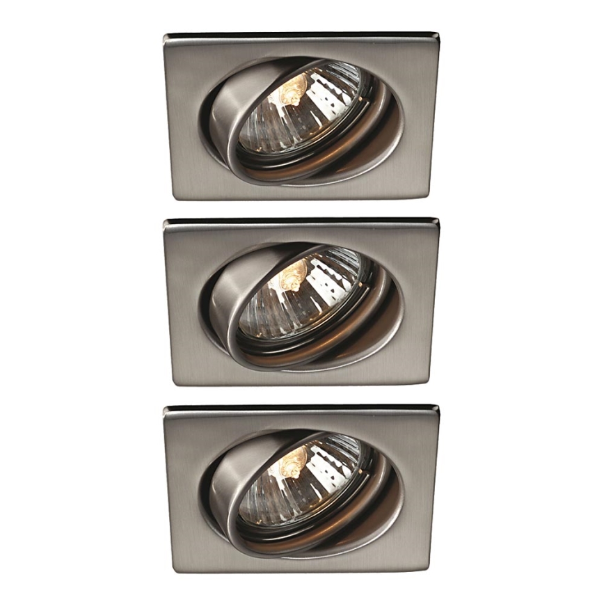 Philips Massive 59323/17/PN - SET 3x Badrumsbelysning QUARTZ 1xGU10/50W/230V