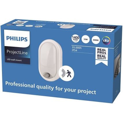 Philips - LED Vägglampa med sensor PROJECTLINE LED/15W/230V IP54