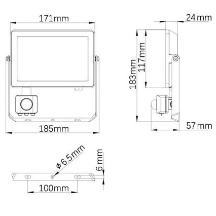 Philips - LED utomhusstrålkastare med sensor PROJECTLINE LED/30W/230V IP65 4000K