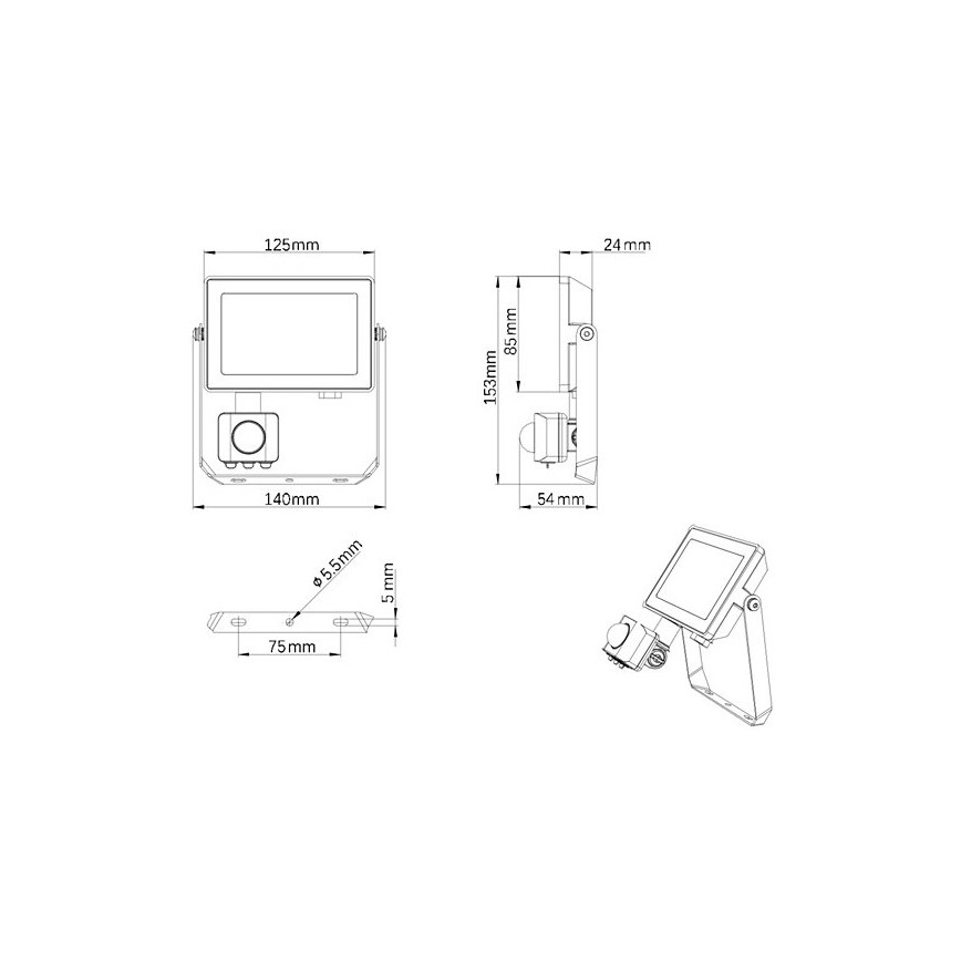 Philips - LED Utomhusstrålkastare med sensor PROJECTLINE LED/20W/230V IP65 4000K