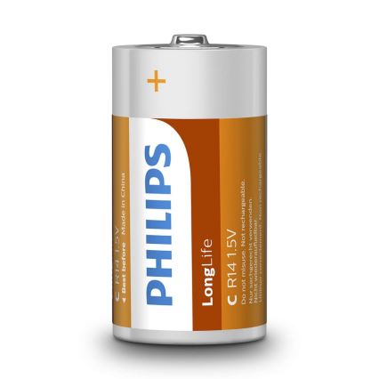 Philips R14L2B/10 - 2 st Zinc-chloride C LONGLIFE 1,5V 2800mAh