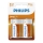 Philips R20L2B/10 - 2 st Zinkklorid Batterier D LONGLIFE 1,5V 5000mAh