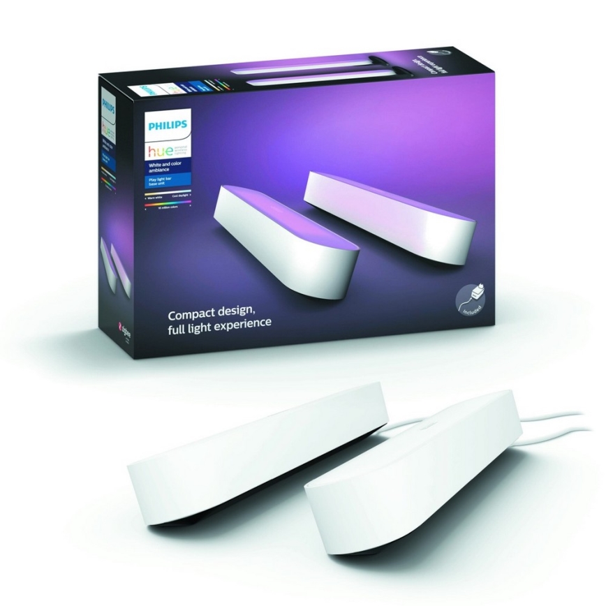 Philips - SET 2x LED RGB Dimbar Bordslampa Hue PLAY  DPAKET WACA 6W/230V vit