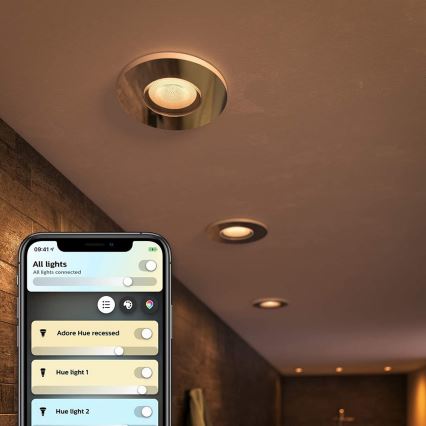Philips - SET 3x LED Dimbar Badrumsbelysning Hue ADORE 1xGU10/5W/230V IP44 + Fjärrkontroll