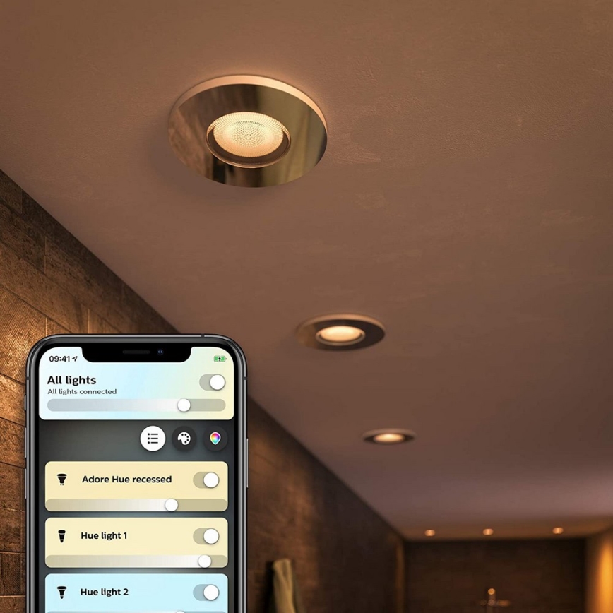 Philips - SET 3x LED Dimbar Badrumsbelysning Hue ADORE 1xGU10/5W/230V IP44 + Fjärrkontroll