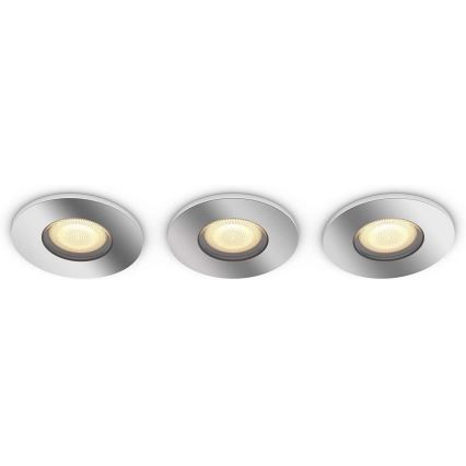 Philips - SET 3x LED Dimbar Badrumsbelysning Hue ADORE 1xGU10/5W/230V IP44 + Fjärrkontroll