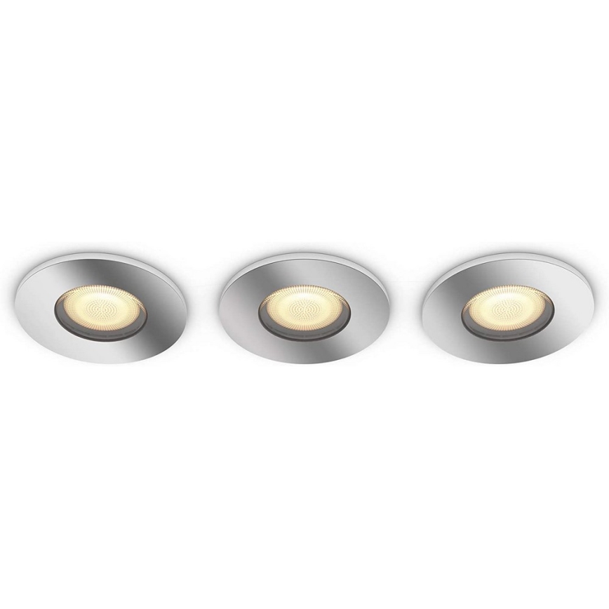 Philips - SET 3x LED Dimbar Badrumsbelysning Hue ADORE 1xGU10/5W/230V IP44 + Fjärrkontroll