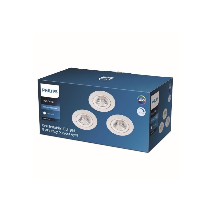 Philips - SET 3x LED Dimbar infälld belysning DIVE LED/5,5W/230V 2700K