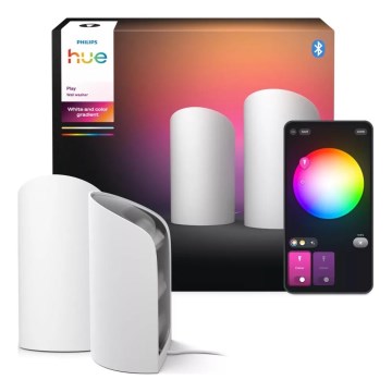 Philips - Set med 2 RGBW-LED-dimbara projektionslampor Hue PLAY LED/20W/230V 2000–6500K vit