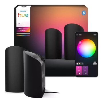 Philips - Set om 2 dimbara RGBW LED-projektorlampor Hue PLAY LED/20W/230V 2000–6500K svart