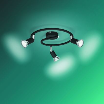 Philips - Spotlight 3xGU10/50W/230V svart
