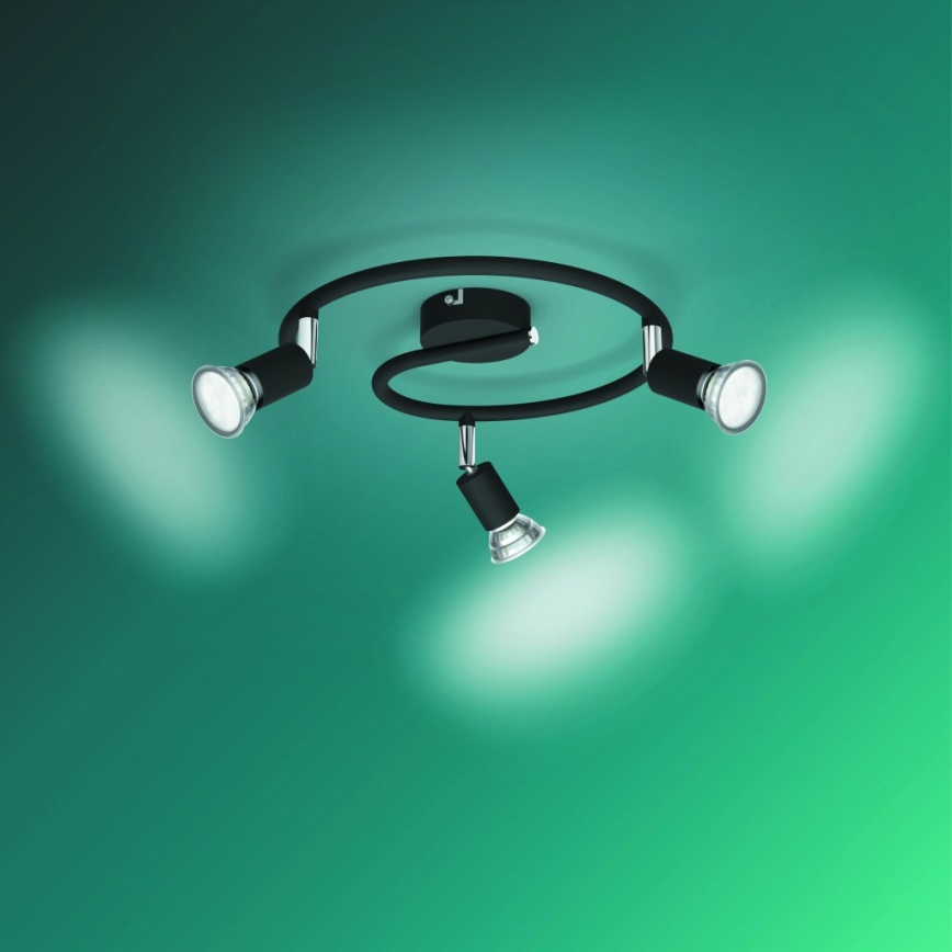 Philips - Spotlight 3xGU10/50W/230V svart
