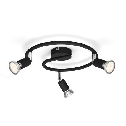 Philips - Spotlight 3xGU10/50W/230V svart