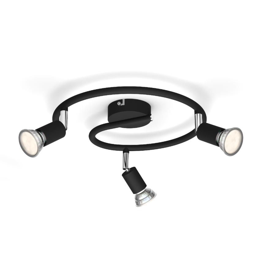 Philips - Spotlight 3xGU10/50W/230V svart