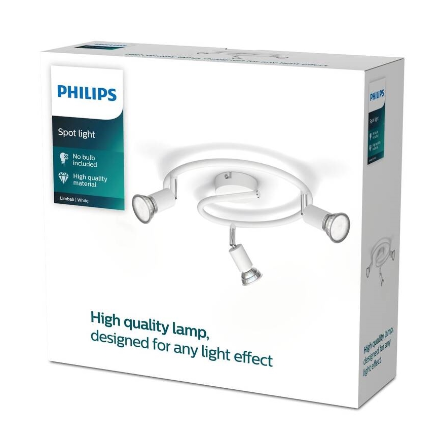 Philips - Spotlight 3xGU10/50W/230V vit