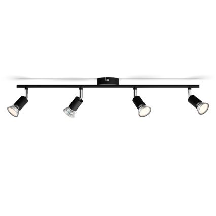 Philips - Spotlight 4xGU10/50W/230V svart