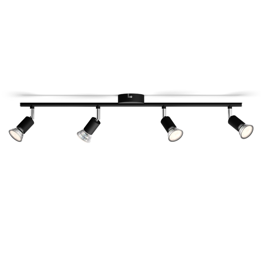 Philips - Spotlight 4xGU10/50W/230V svart
