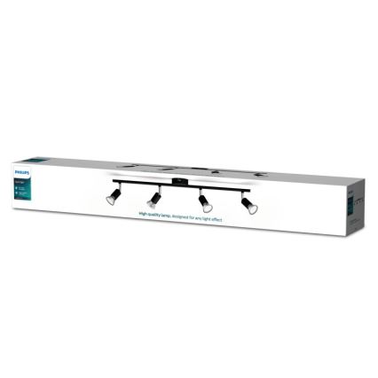 Philips - Spotlight 4xGU10/50W/230V svart